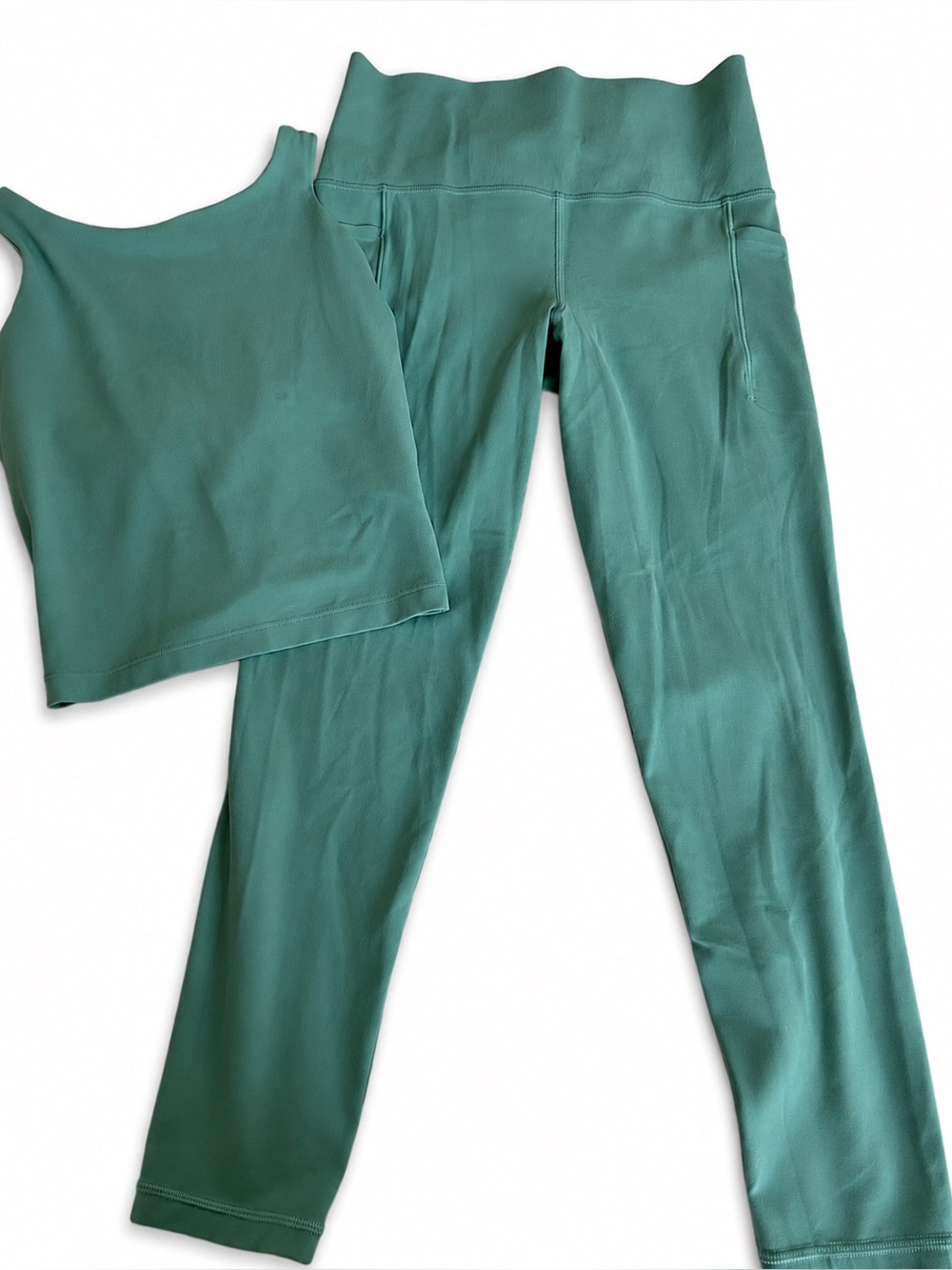 Athleta Teal High-Rise Active Leggings size small and extra small matching top